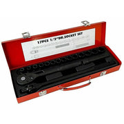 Trade Shop - Set 17 Pz Bussole Esagonali 1/2" Da 8 A 24mm Con Cricchetto Prolunga Mr70795 -