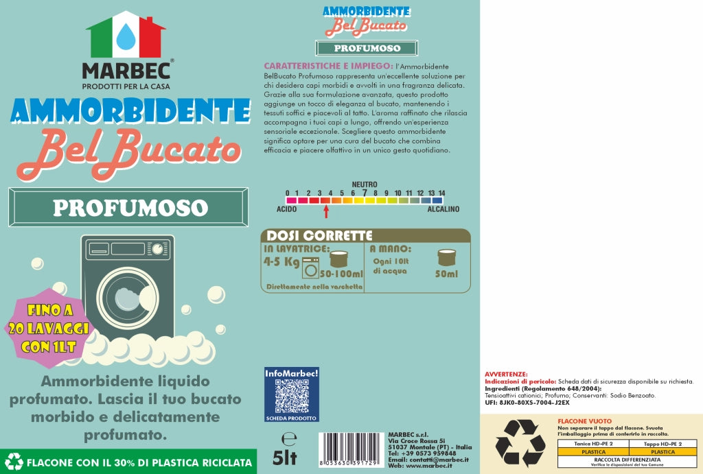 AMMORBIDENTE BelBucato Profumoso 5LTx4Pz