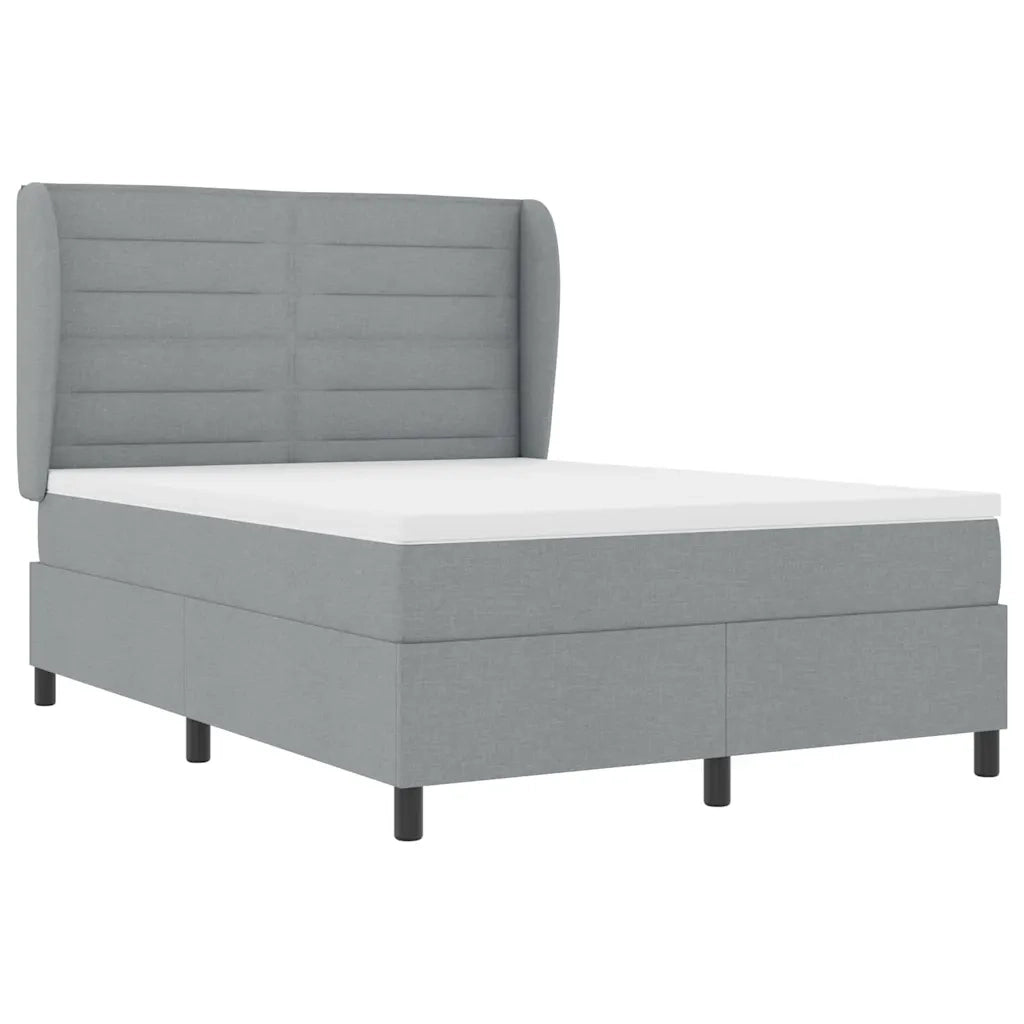 Letto a molle con materasso Grigio chiaro 140 x 190 cm Tessuto 3340494