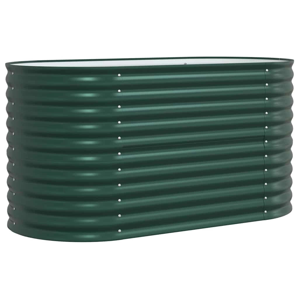 Fioriera rialzata moderna e minimalista per terrazza o giardino 160 x 80 x 81 cm acciaio verde 02_0058905
