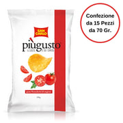 Patatine piu' gusto gusto pomodorini di stagione san carlo confezione da 15 pezzi da 70 grammi