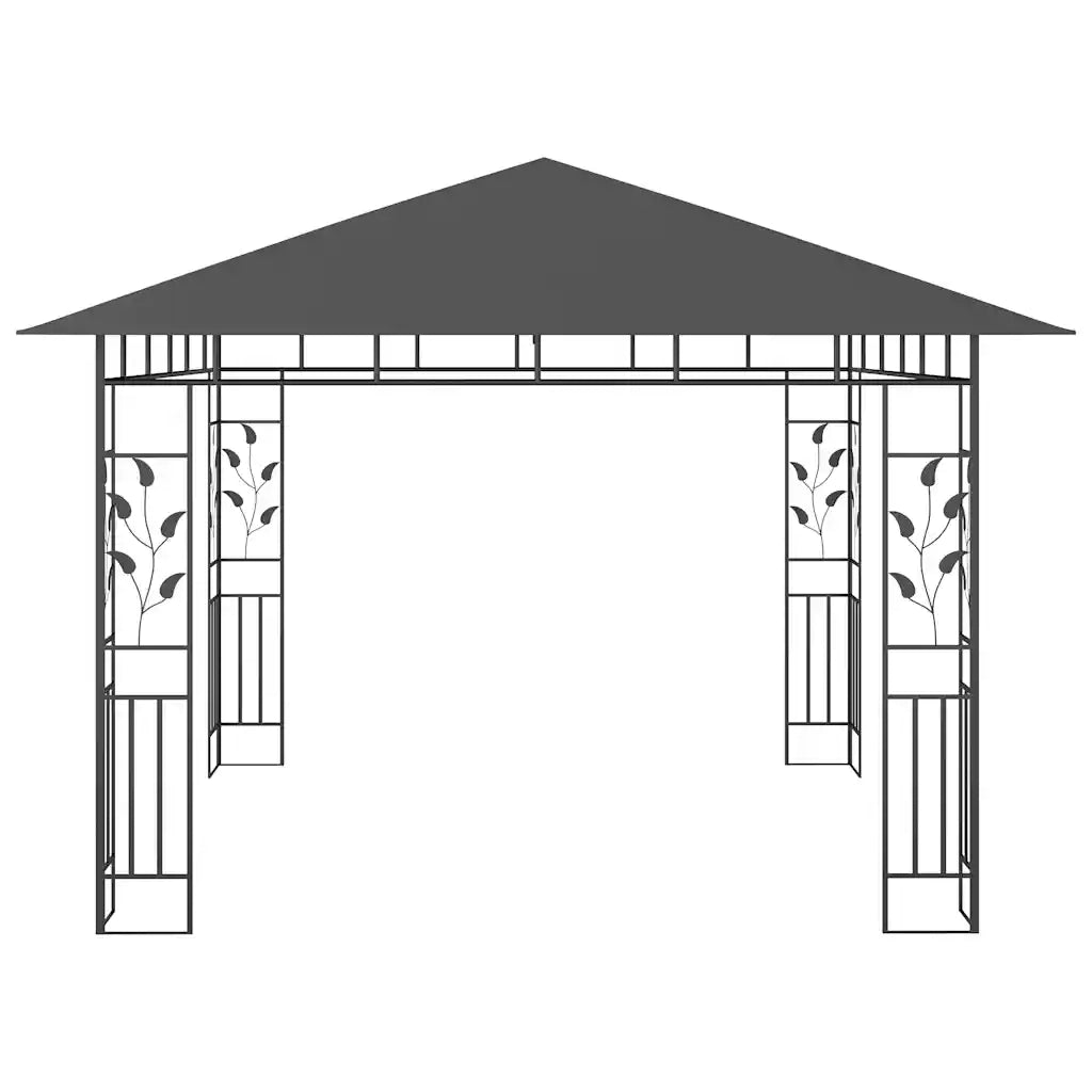 Gazebo con Zanzariera e Luci LED 3x3x2,73 m Antracite 3070316