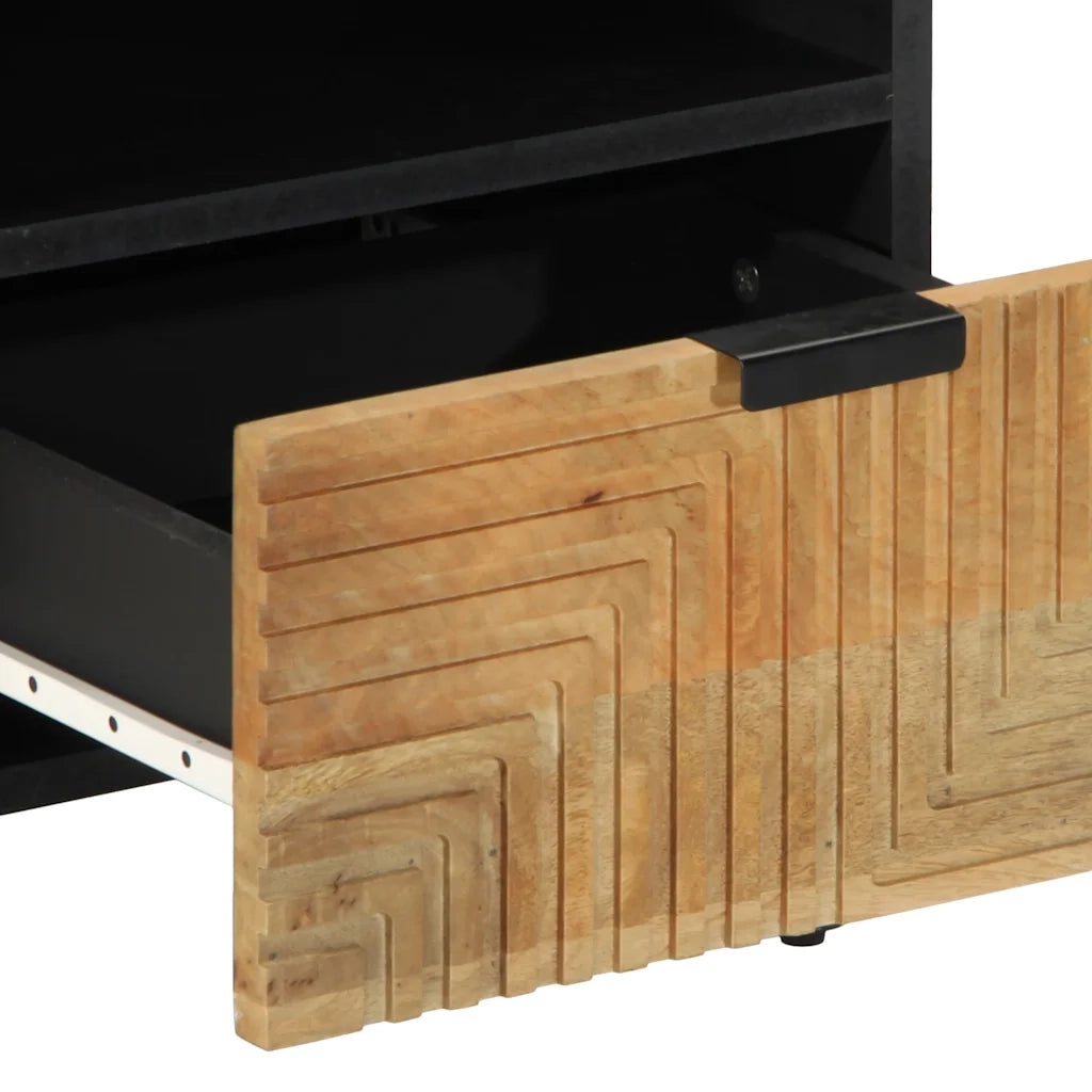 Comodino-Tavolino da notte Marrone 40x33x46 cm in Legno Massello di Mango 764381