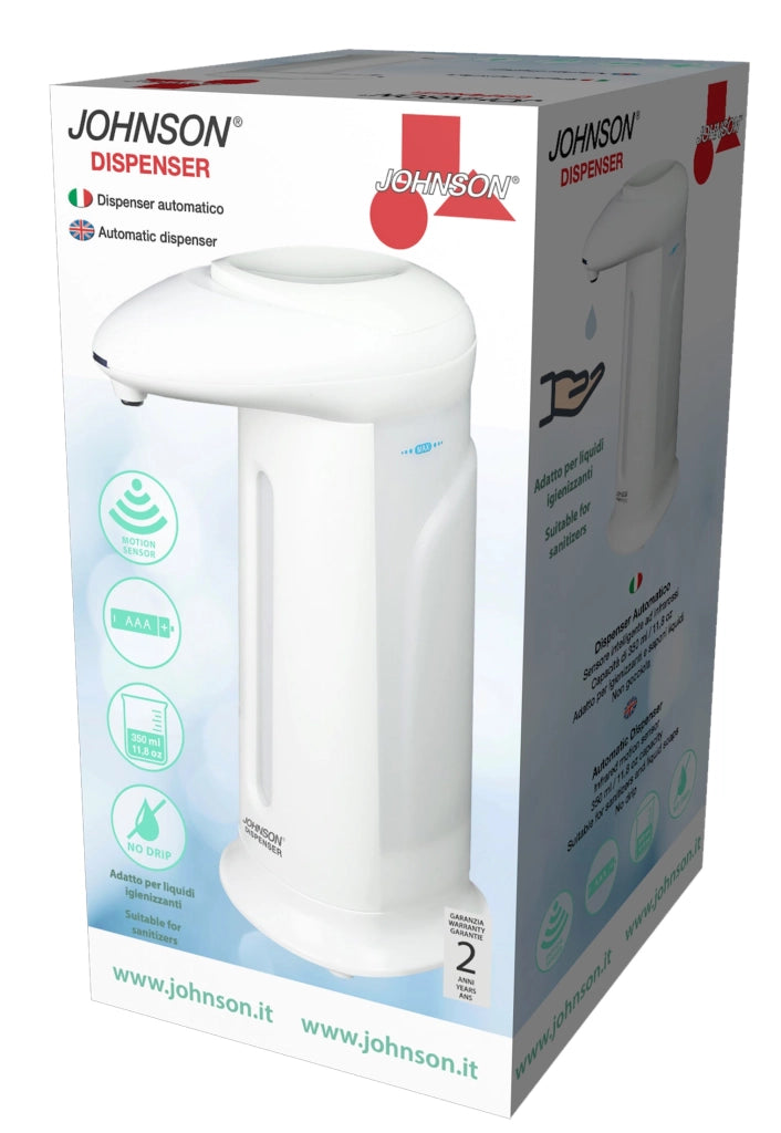 Dispenser Sapone Automatico Sensore Infrarossi 460ml Bianco Anti Goccia Dosatore