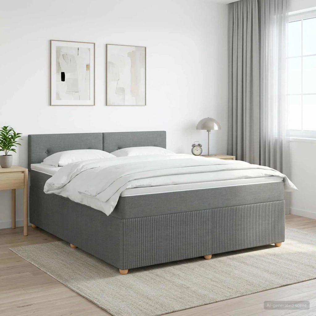 Letto box spring con materasso Grigio Scuro 180 x 200 cm 3451525