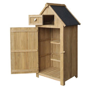 Casetta da giardino stretta in legno di abete con tetto in bitume 142 cm 16_0002171