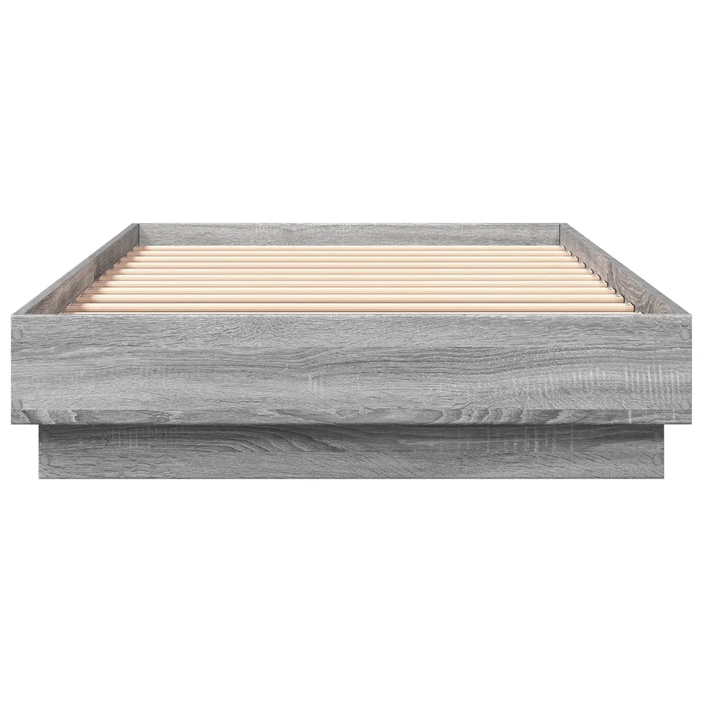 Giroletto con LED-Struttura Letto Grigio Sonoma 100x200 cm