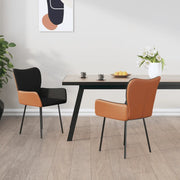Sedie da Pranzo 2 pz Nere in Tessuto e Similpelle 344777