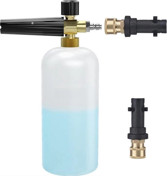 Spruzzatore di schiuma per neve - Pistola a alta pressione - Dispensatore di schiuma regolabile - 1L - Tubo di schiuma - Adatto per Karcher K2 K3 K4 K5 K6 K7 - 3200PSI