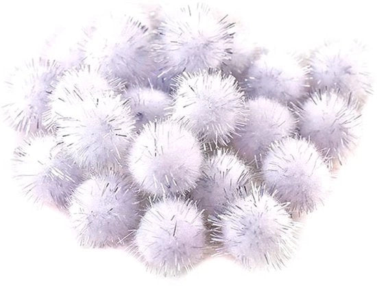 Pomponcini mini - Accessori per artigianato - 250 pezzi - Bianchi - Palline morbide - Ideali per lavori di creatività - 20 mm