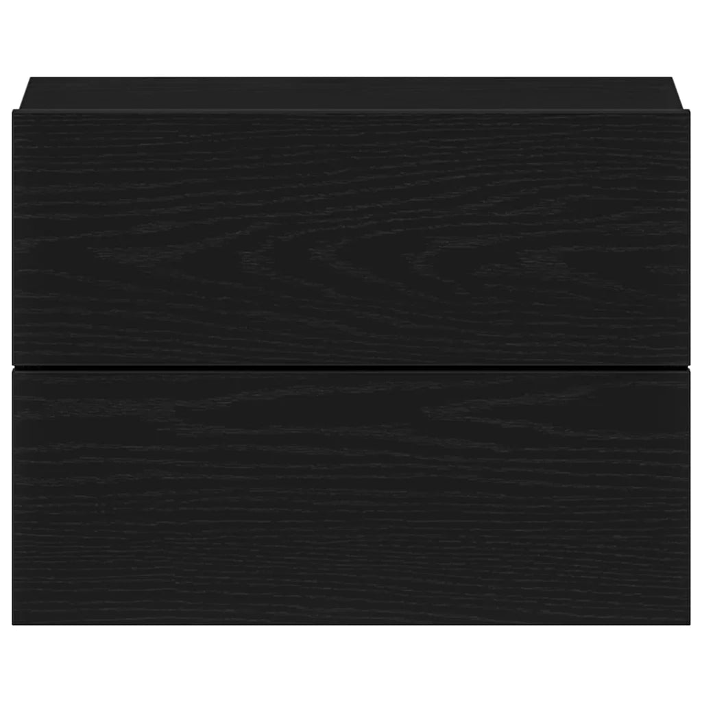 Set di 2 Comodini | Armadio da Notte | Mobiletto da notte con cassetto Rovere Nero 40 x 30 x 30 cm
