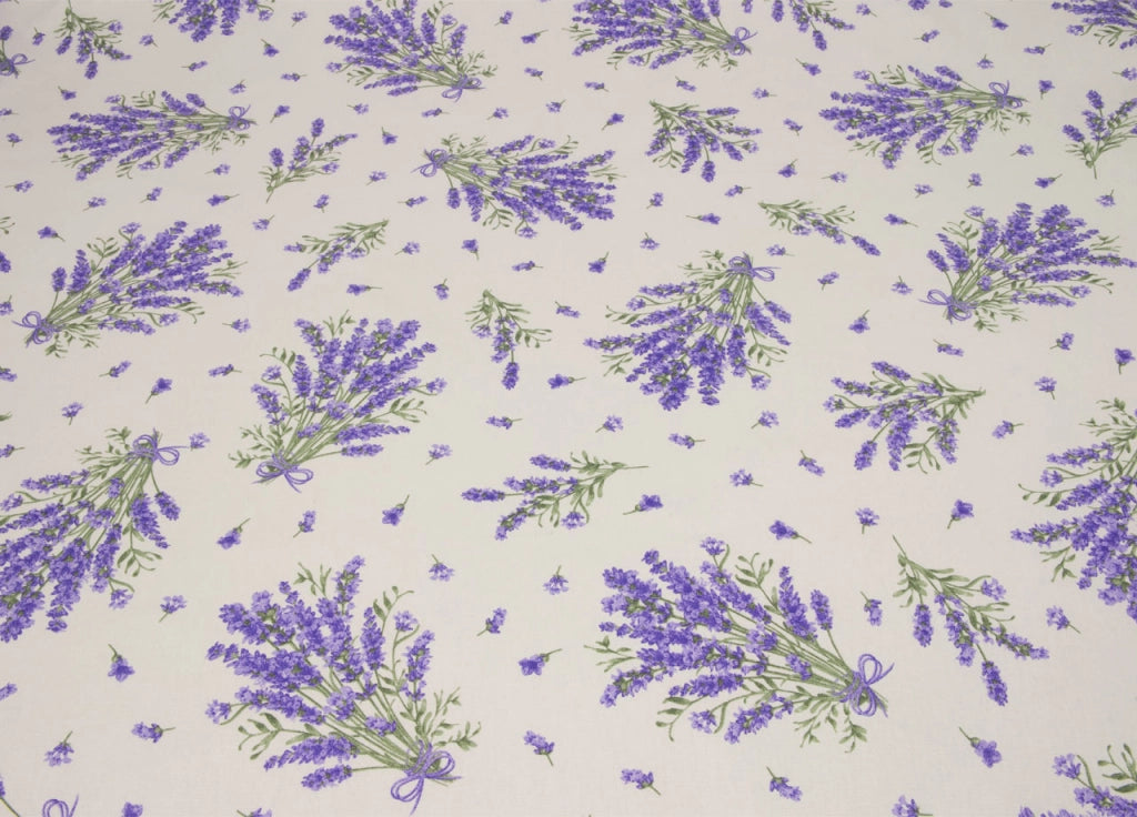 Tovaglia Cucina Copritavolo 100% Cotone Made In Italy Disegno Lavanda RP - 140x140 - Lavanda