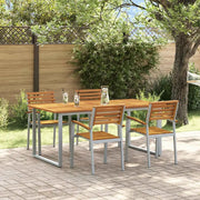 Set da Pranzo per Giardino 5 pcs Grigio