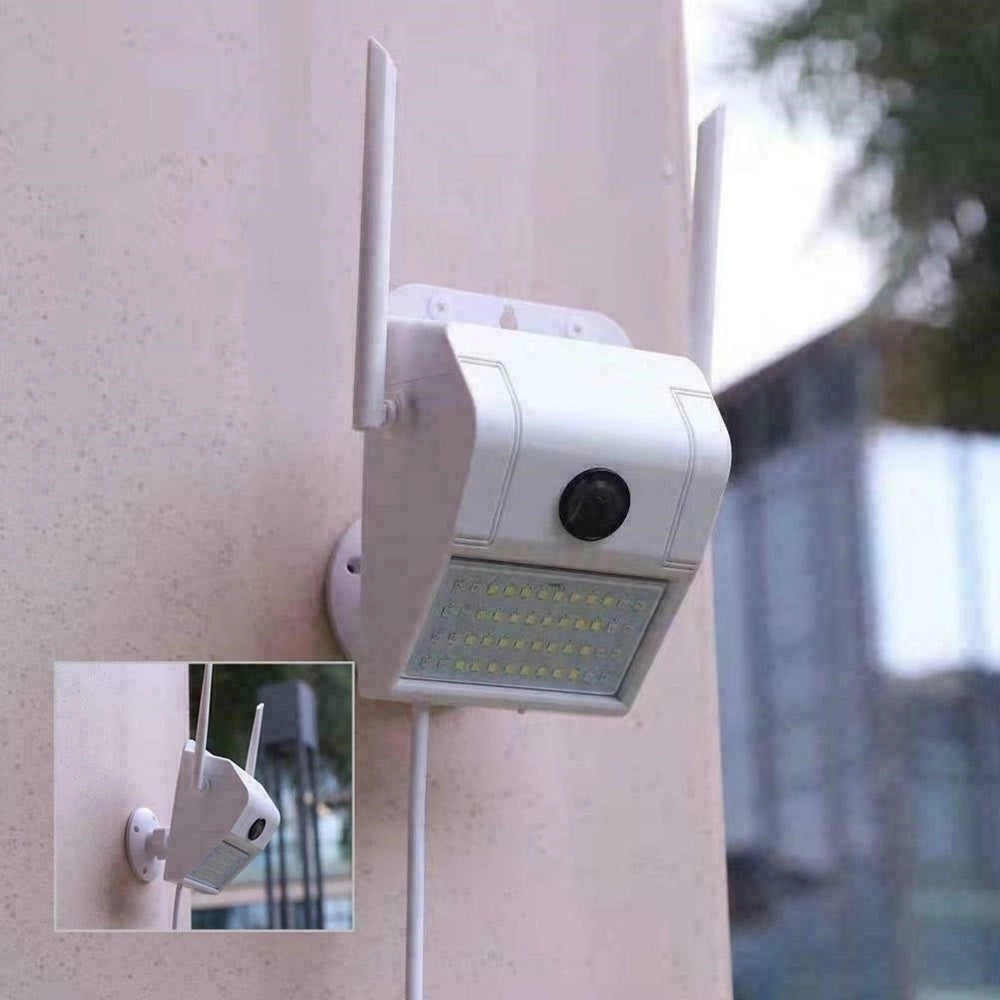 Trade Shop - Ip Camera Wifi Esterno 2mp 1080p Led Lampada Solare Ip66 Telecamera Cam Sd Rec -