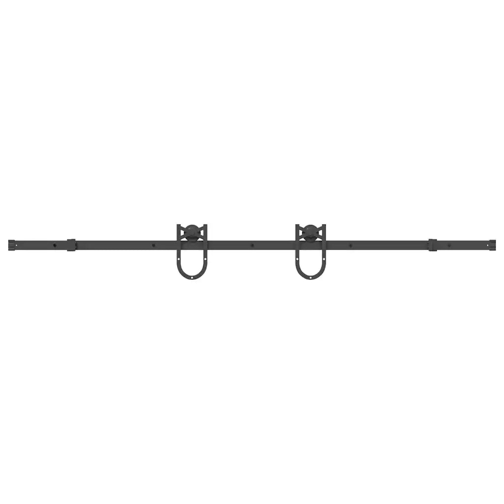 Kit di Binari per Porte Scorrevoli 200 cm Acciaio Nero 4009733