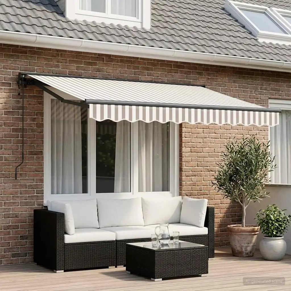 Tenda retrattile Grigio chiaro e bianco 3 x 2,5 m 3425913