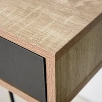 Scrivania Moderna con 3 Cassetti Multicolore in Legno e Metallo, Scrivania per Camera e Ufficio in Stile Nordico, 110x50x77.5cm