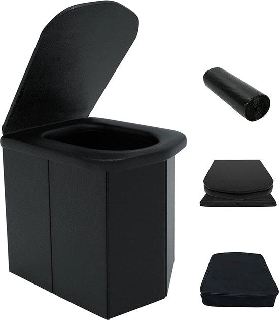Toilet Portatile per Campeggio per Adulti e Bambini, Bagno Leggero con Coperchio WC Loo con Tasca, Tazza di Toilette Opportuna per Campeggio, Festival, Pesca - Capacità di Carico 200 kg