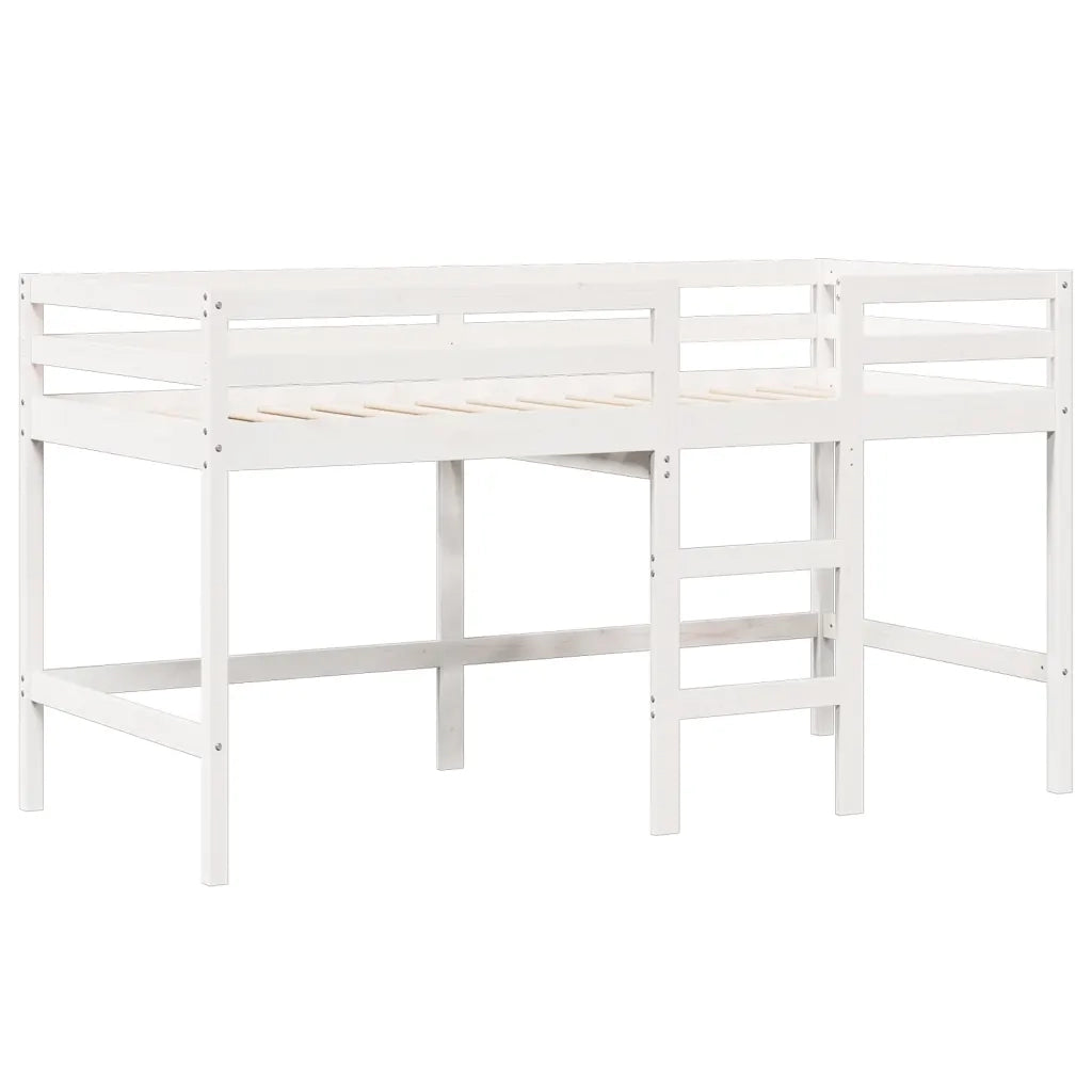 Letto a Soppalco con Tetto Bianco 80x200 cm in Legno di Pino 3282056
