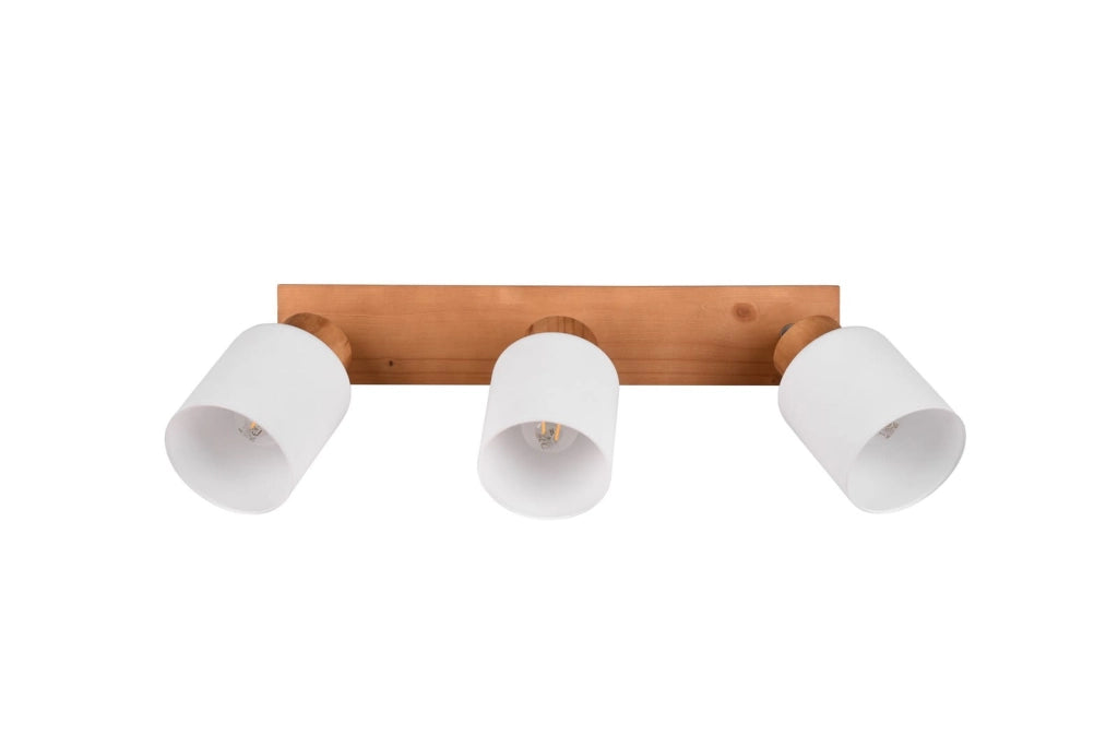 Faretto soffitto ASSAM legno chiaro bianco 3xE14 RL