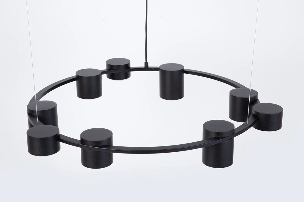 Lampadario nero moderno ad anello Ø72 9xGX53 KODO Sigma