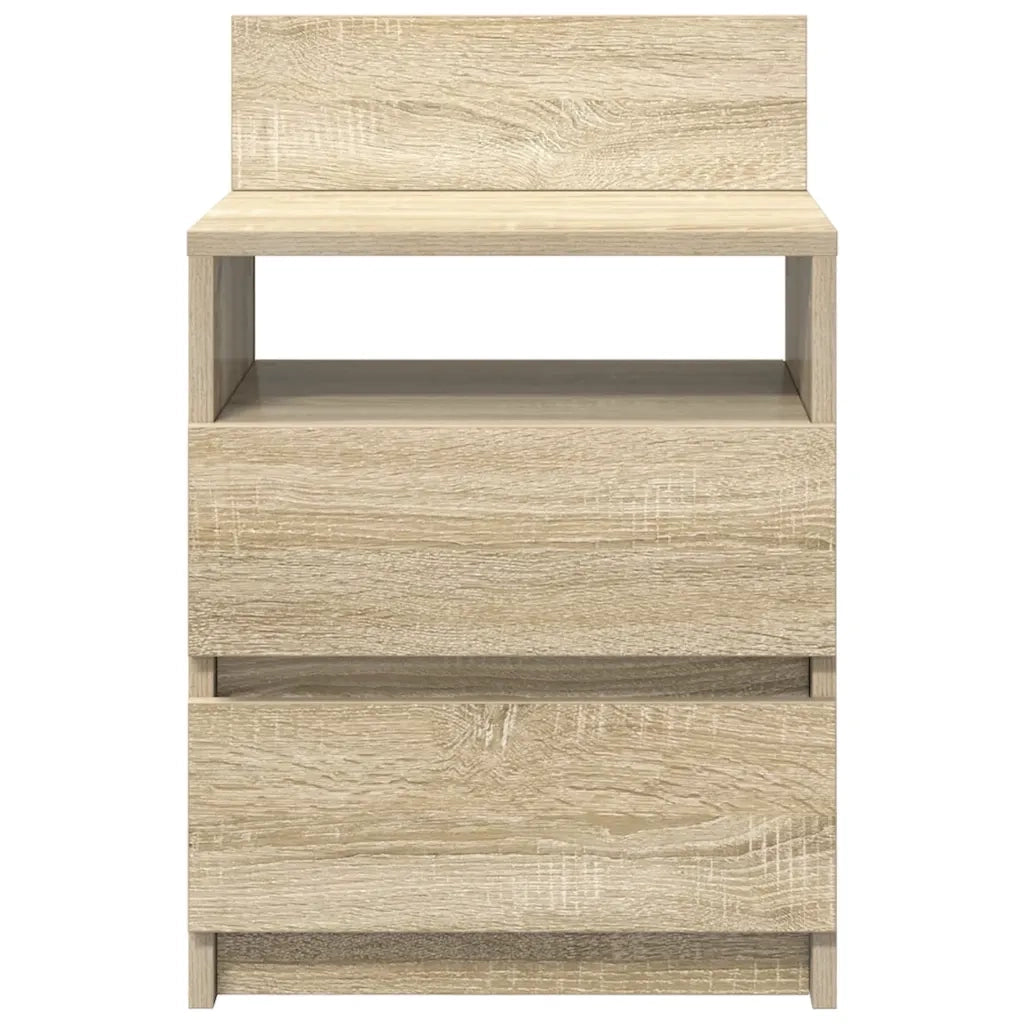 Comodini 2 pz con 2 Cassetti Rovere Sonoma 40x33x60 cm