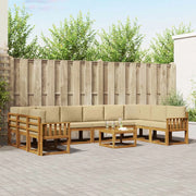 Set di divani da esterno con cuscino 11 pcs Naturale e Beige