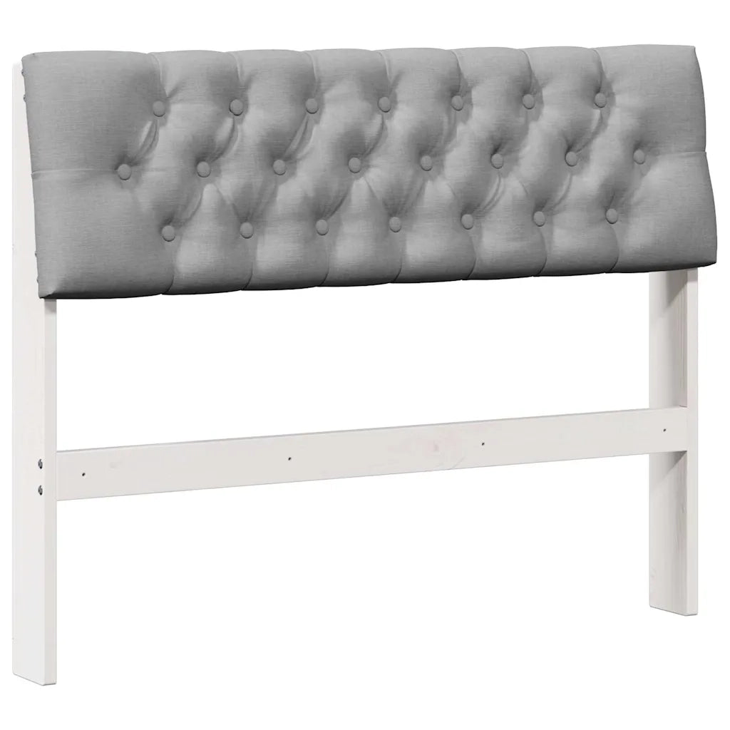 Testiera imbottita-Testiera con Cuscini-Testata Grigio chiaro 100 cm Pino massello 206478