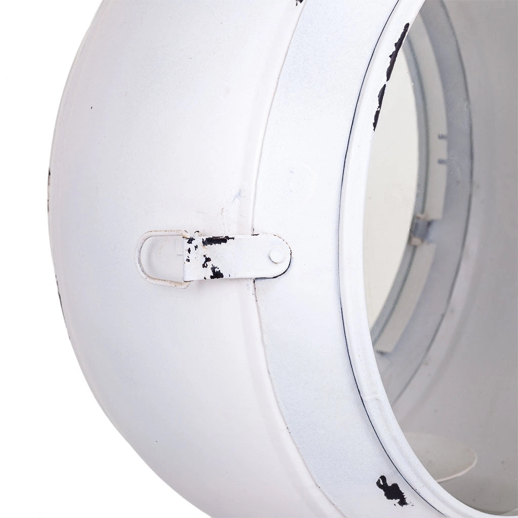 Lanterna in metallo bianco 25x38x55h