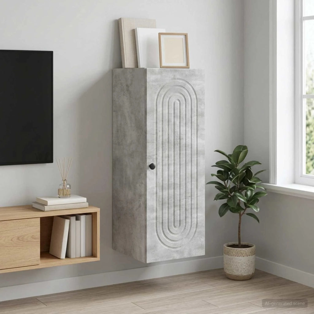 Mobiletto a muro Grigio Cemento 33 x 34,5 x 90 cm 898078