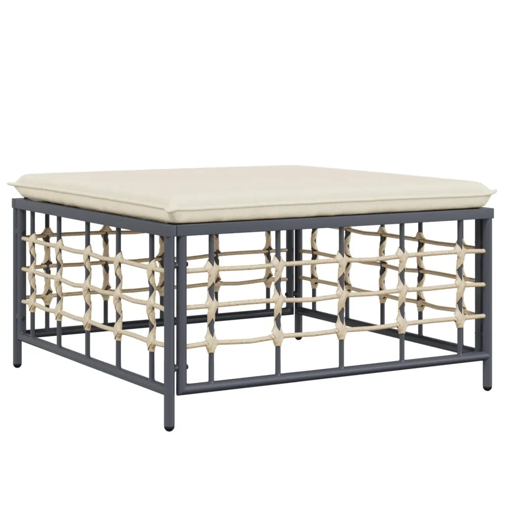 Set Divani da Giardino 6 pz con Cuscini Antracite in Polyrattan 3186744