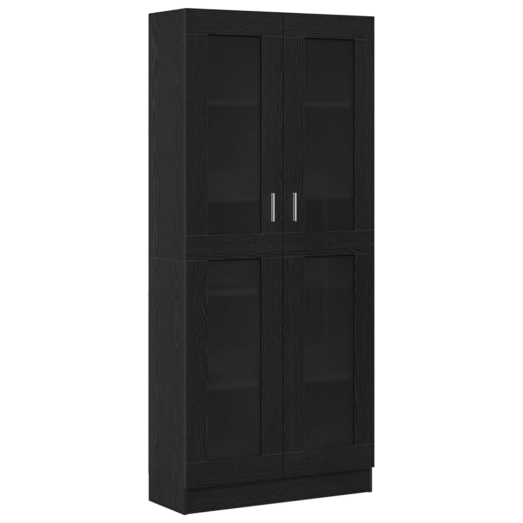 Armadi per libri  2 pz Nero Rovere 82,5x30,5x185 cm in legno ingegnerizzato