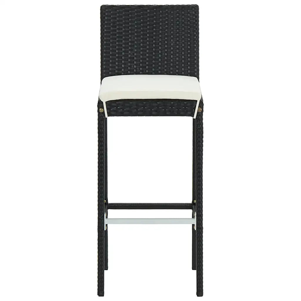 Set Bar da Giardino 3 pz | Set Salotto da Giardino con Cuscini Polyrattan Nero