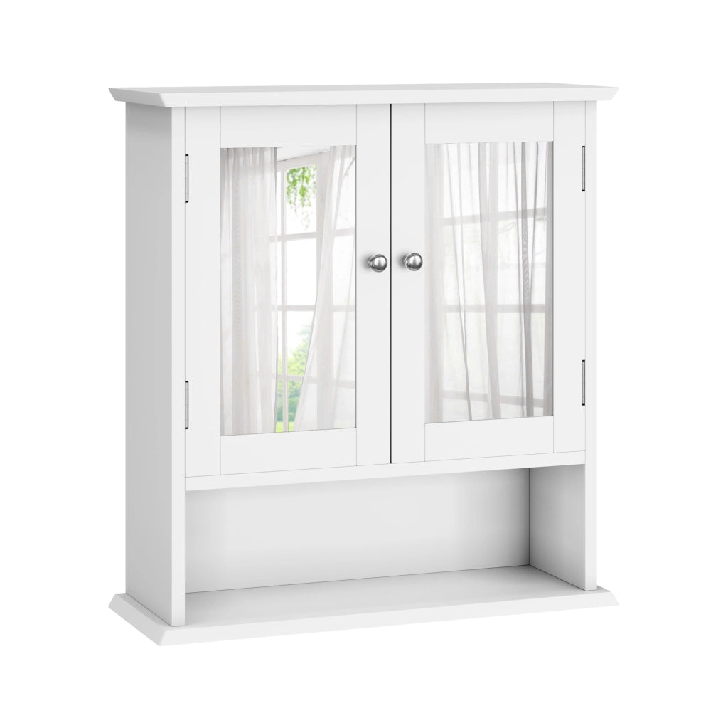 ARMADIO DA BAGNO con specchio 54,6 x 19,8 x 60 cm Bianco MDF