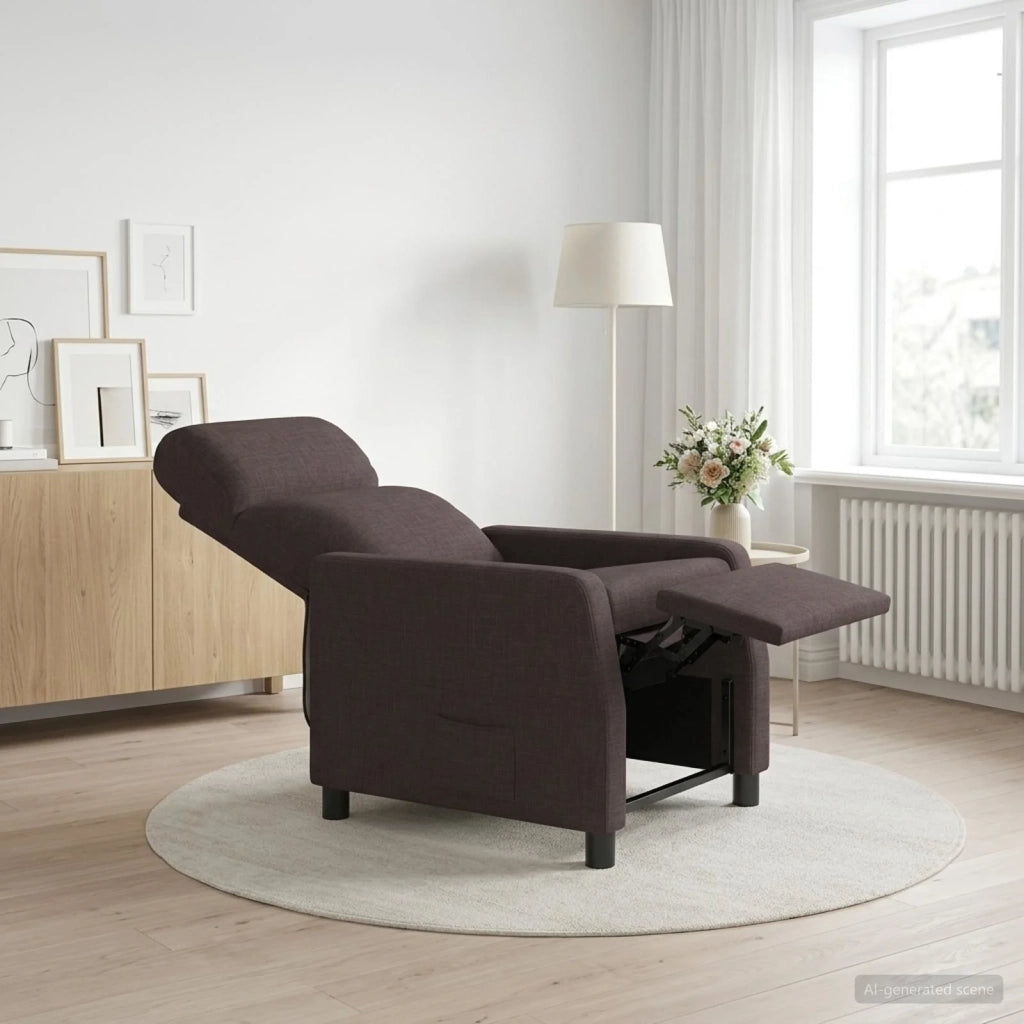 Divano Sedia-Poltrona reclinabile Marrone Scuro Tessuto 418400