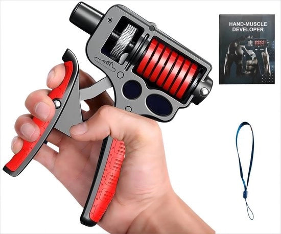 Allenatore per Mani con Resistenza Adattabile 5-165kg - Trainer di Forza di Presa - Trainer per Dita - Trainer per Linea Mandibolare - Manubrio - Resistente in Acciaio e ABS - Trainer di Presa