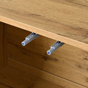 Credenza con 2 Ante e 4 Cassetti; Apertura a Pressione; Stile Moderno; in Pannello Truciolare; 120??35;5??90;5 cm; Nero e Naturale