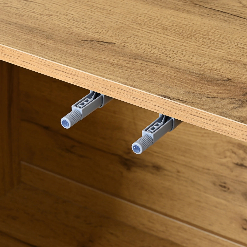 Credenza con 2 Ante e 4 Cassetti; Apertura a Pressione; Stile Moderno; in Pannello Truciolare; 120??35;5??90;5 cm; Nero e Naturale