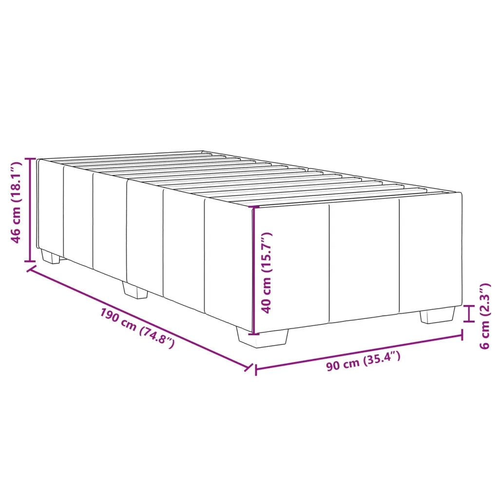 vidaXL Giroletto senza Materasso Crema 90x190 cm in Tessuto