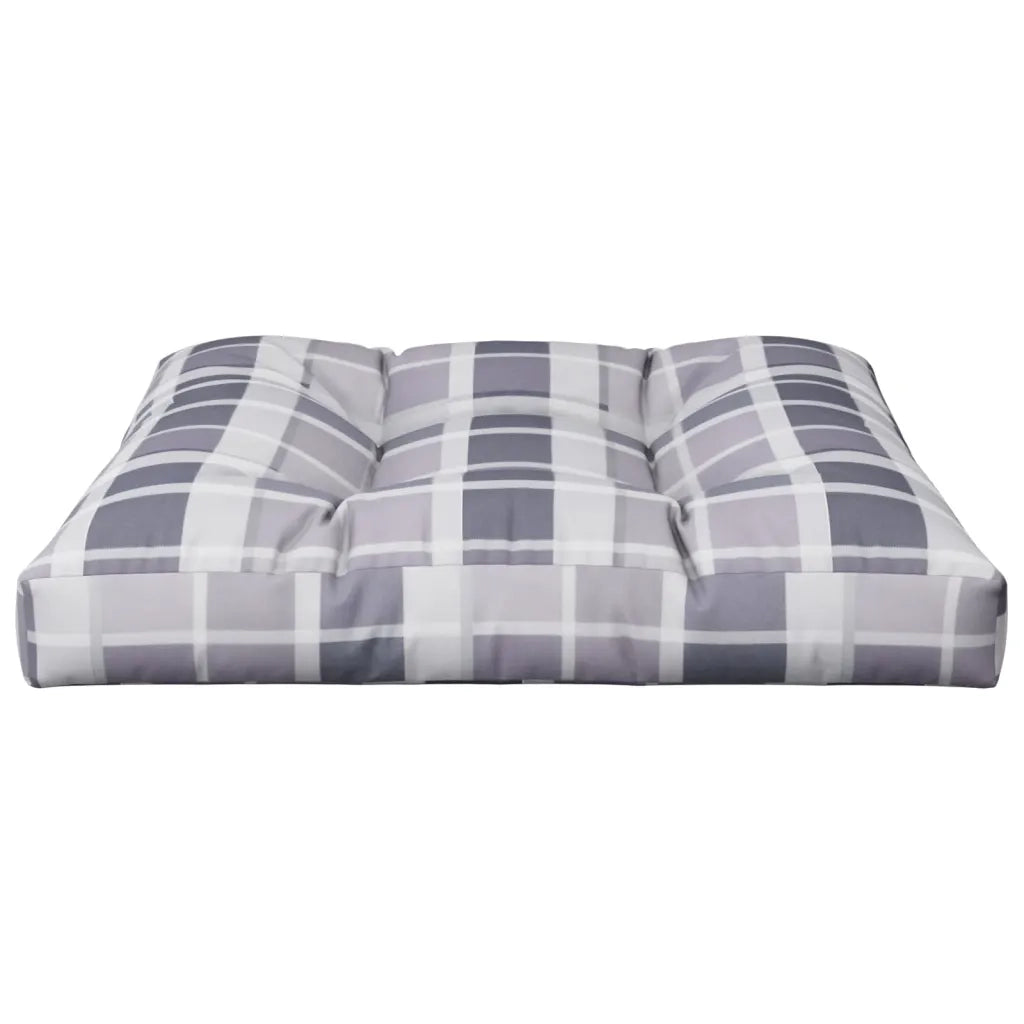 Cuscino per Pallet Motivo a Quadri Grigi 80x80x12 cm in Tessuto 360505