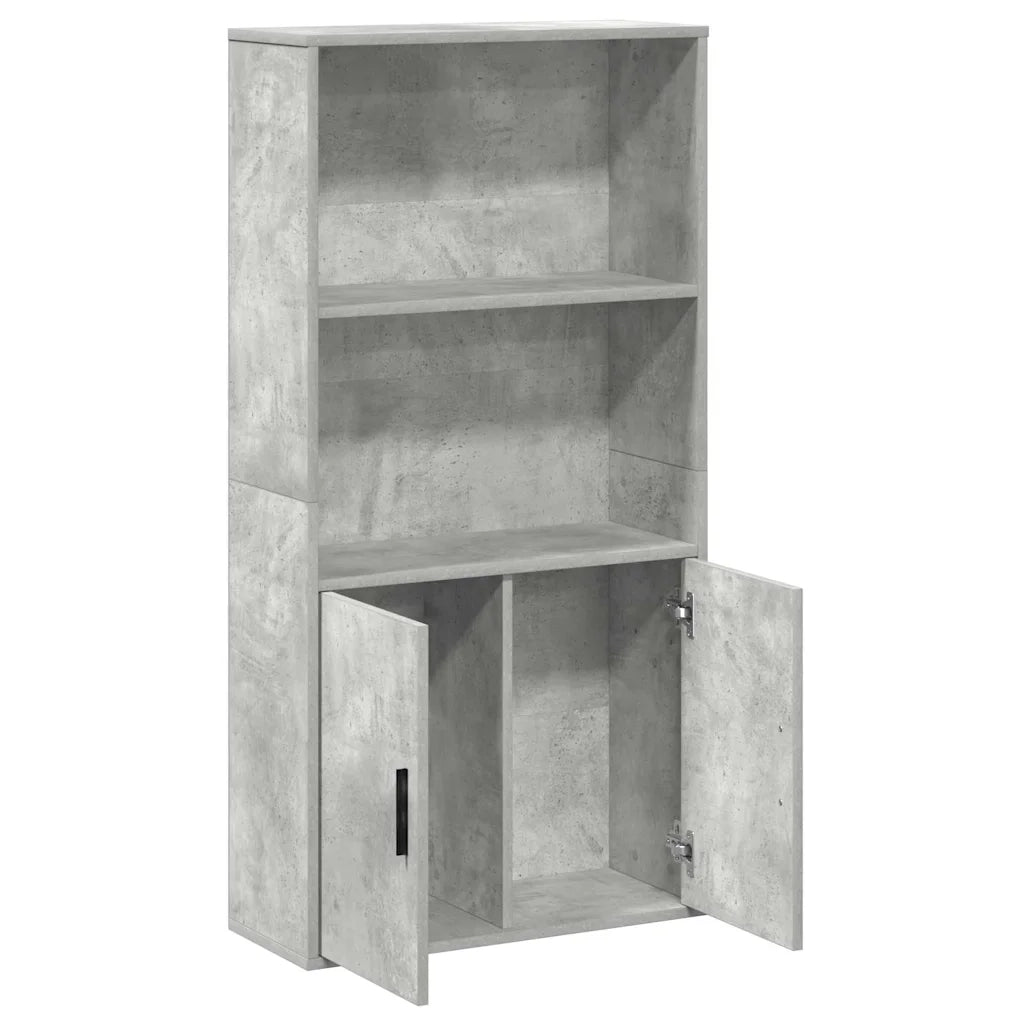 Libreria-Scaffale per Libri-Mobile di Stoccaggio Grigio Cemento 60x24x120 cm in Legno Multistrato