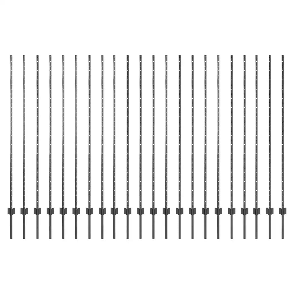 Palo della recinzione 22 pcs Grigio 200 cm Acciaio 3335942