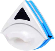 Pulitore magnetico per finestre - Rasoio per vetri bifacciale - Efficiente e facile da utilizzare - Forma a triangolo blu - Adatto per vetro - Per finestre di rame e alluminio.