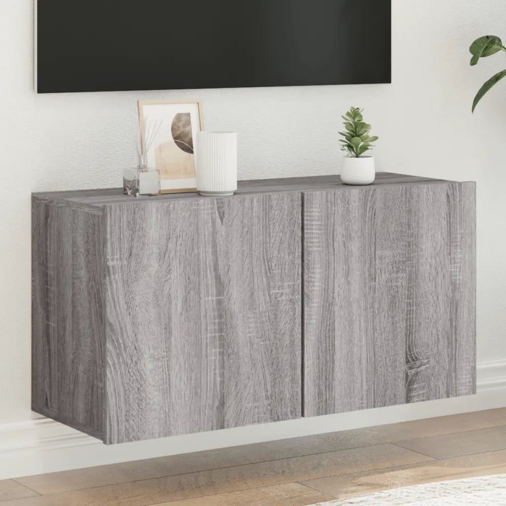 Mobile TV a Parete-Mobile TV a Muro Grigio Sonoma 80x30x41 cm