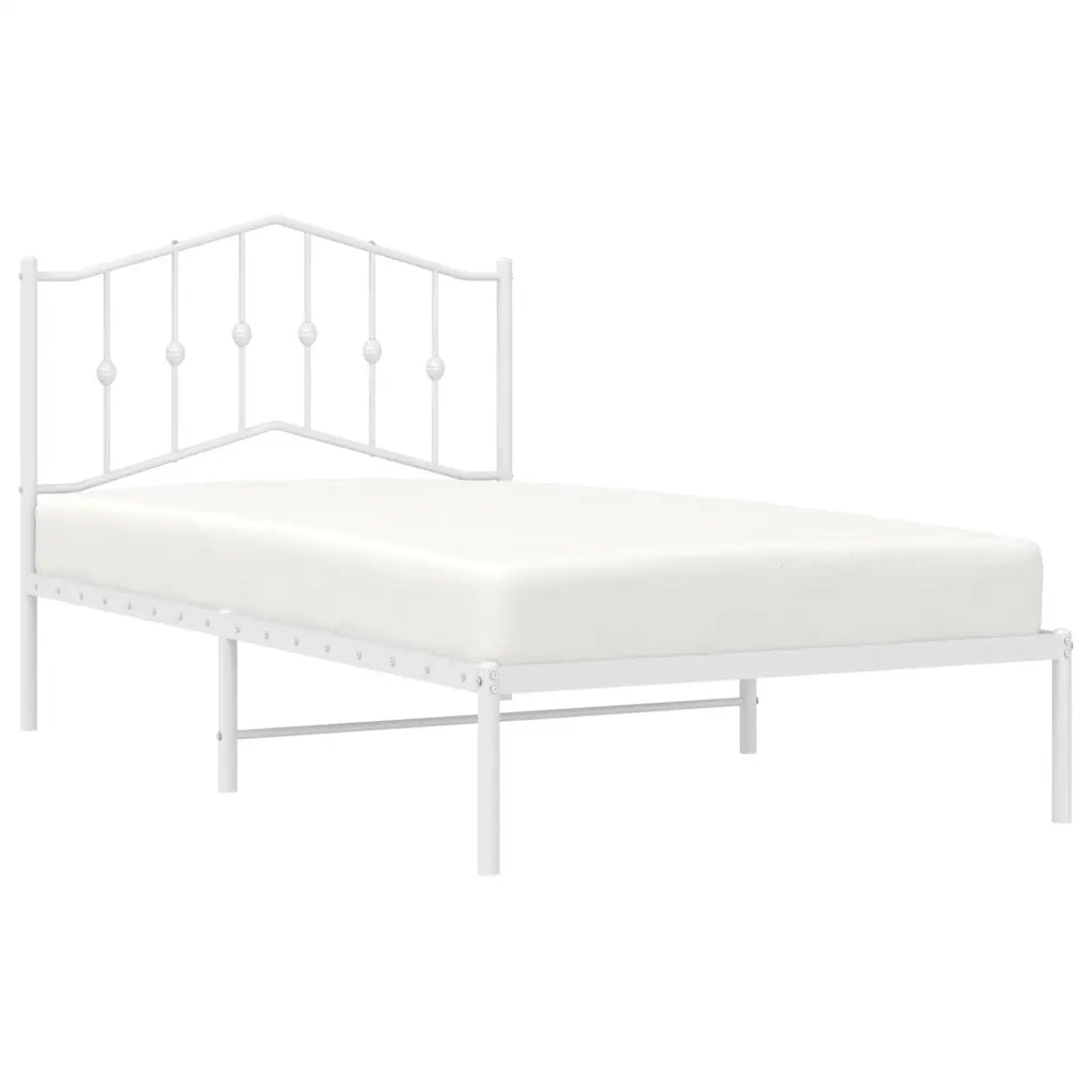 Giroletto con Testiera Metallo Bianco 100x190 cm 373832