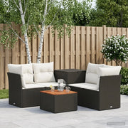 Set di divani 6 pz Nero e Bianco Crema 3447341