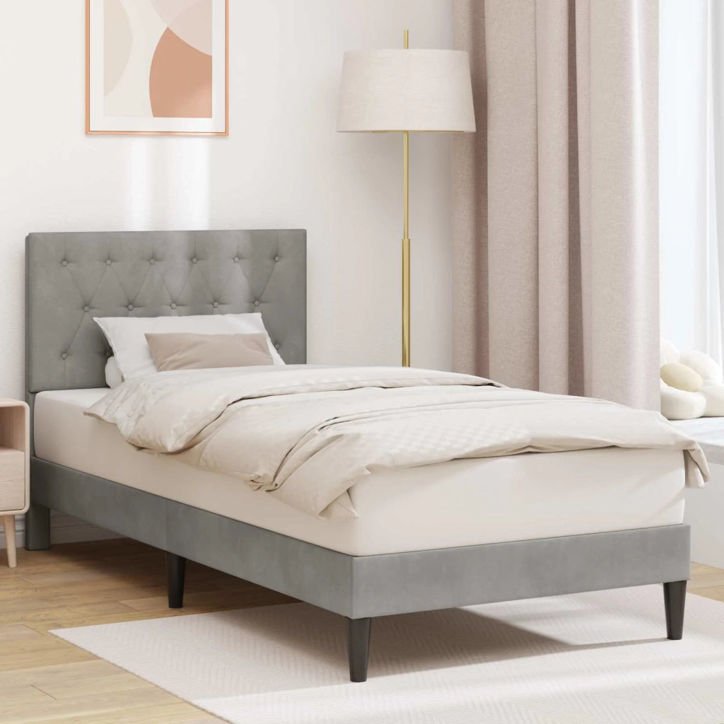 Struttura del letto Grigio Chiaro 90 x 200 cm Velluto 42027637