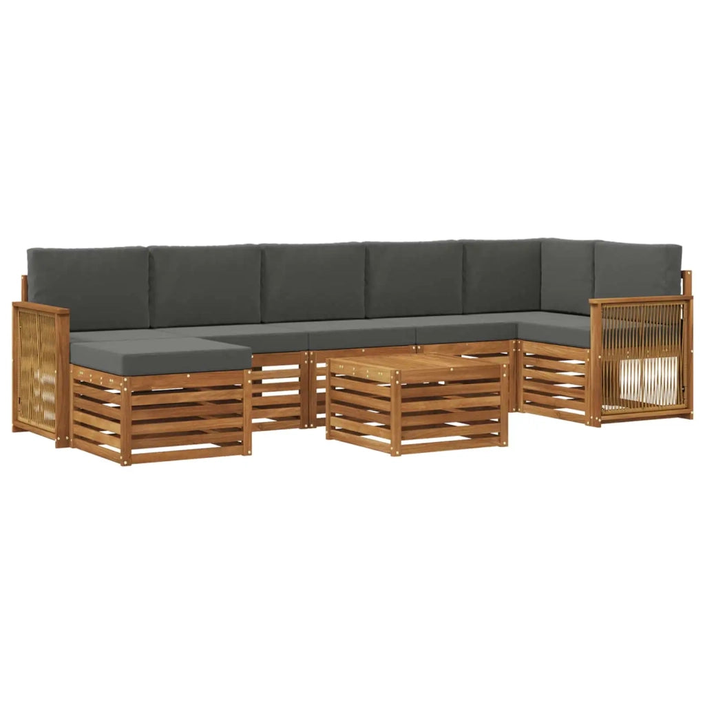 Set di divani da esterno 7 pz Naturale e Antracite 3384658
