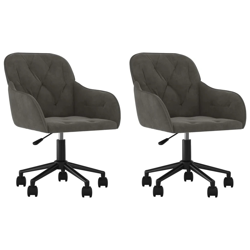 Sedie da Pranzo Girevoli 2 pz Grigio Scuro in Vellutocod mxl 121495