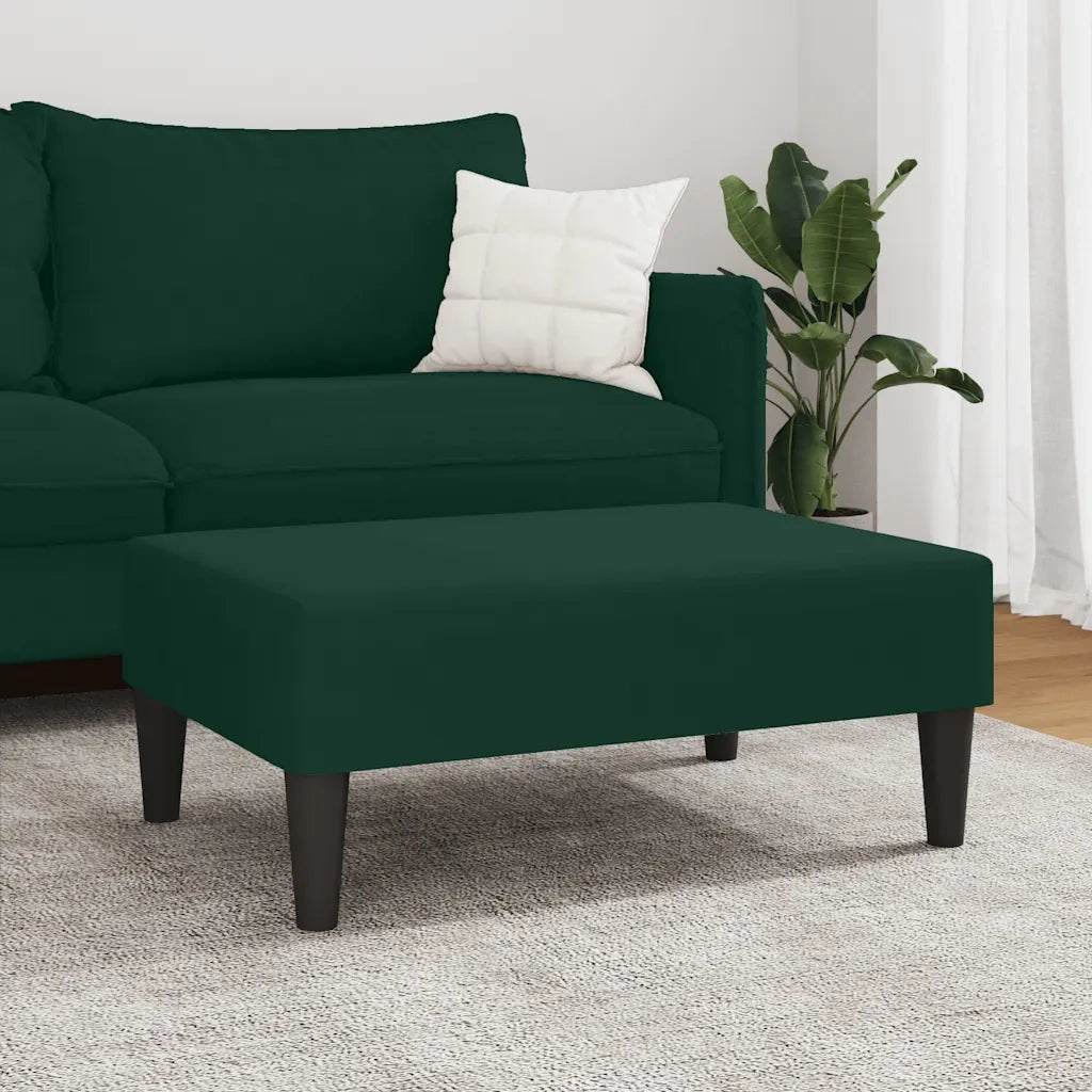 Poggiapiedi Verde Scuro 77x55x31 cm in Velluto 379559